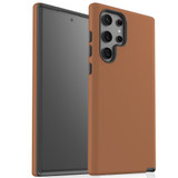 Samsung Galaxy S22 Ultra PU Leather-Style Case - Brown | iCoverLover