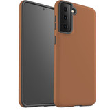 Samsung Galaxy S21 FE PU Leather-Feel Case - Brown | iCoverLover