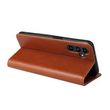 Fierre Shann Wallet Case for Samsung Galaxy A55 5G - Brown | iCoverLover