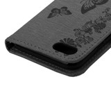 Black Butterflies Emboss Leather Wallet iPhone SE 5G (2022), SE (2020) / 8 / 7 Case | iCoverLover