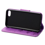 Purple Butterflies Emboss Leather Wallet iPhone SE 5G (2022), SE (2020) / 8 / 7 Case | iCoverLover