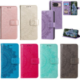 For Google Pixel 10 Artisan Wallet Case, Embossed Floral PU Leather with Secure Lanyard & Stand | iCoverLover.com.au