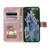 For Google Pixel 11 Artisan Wallet Case, Embossed Floral PU Leather with Secure Lanyard & Stand, Rose Gold | iCoverLover.com.au