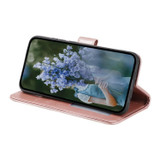For Google Pixel 11 Artisan Wallet Case, Embossed Floral PU Leather with Secure Lanyard & Stand, Rose Gold | iCoverLover.com.au