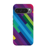 For Google Pixel 11 Pro XL Case, Tough Protective Cover, Lined Rainbow | iCoverLover Australia