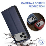 iPhone 18 Pro Max Leather Flip Wallet Case with Stand - Blue