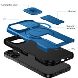 For iPhone 18 Case | MagSafe Compatible Sliding Camera Shield Kickstand Cover, Blue