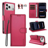 For iPhone 18 Pro Case | Pearlescent RFID Blocking Wallet Cover, Red