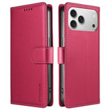 For iPhone 18 Pro Case | Pearlescent RFID Blocking Wallet Cover, Red