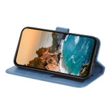 For iPhone 18 Pro Max Wallet Case - Protective Embossed Floral PU Leather Cover, Blue | iCoverLover Australia