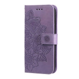 For iPhone 18 Pro Max Wallet Case - Protective Embossed Floral PU Leather Cover, Light Purple | iCoverLover Australia