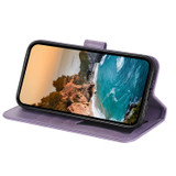 For iPhone 18 Pro Max Wallet Case - Protective Embossed Floral PU Leather Cover, Light Purple | iCoverLover Australia