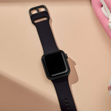 Black Silicone Strap for Apple Watch Series 12 42-mm | iCoverLover