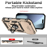 For iPhone 18 Pro Case - Camera Shield Ring Stand - Gold