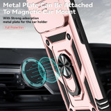 For iPhone 18 Pro Case - Camera Shield Ring Stand - Rose Gold