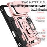 For iPhone 18 Pro Case - Camera Shield Ring Stand - Rose Gold