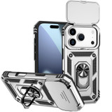 For iPhone 18 Pro Case - Camera Shield Ring Stand - Silver