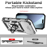 For iPhone 18 Pro Case - Camera Shield Ring Stand - Silver