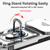 For iPhone 18 Pro Case - Camera Shield Ring Stand - Silver