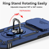 For iPhone 18 Pro Case - Camera Shield Ring Stand - Blue