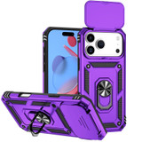 For iPhone 18 Pro Case - Camera Shield Ring Stand - Purple
