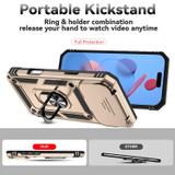 For iPhone 18 Pro Case - Camera Shield Ring Stand - Gold