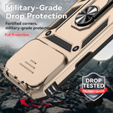 For iPhone 18 Pro Case - Camera Shield Ring Stand - Gold