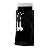 iPhone SE 5G (2022), SE (2020) / 8 / 7 / 6s / 6 Black Top-grain Genuine Leather Pouch | iCoverLover