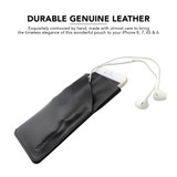 iPhone SE 5G (2022), SE (2020) / 8 / 7 / 6s / 6 Black Top-grain Genuine Leather Pouch | iCoverLover
