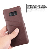 Samsung Galaxy S8 Plus Case Brown Genuine Leather Cover With 2 Exterior Card Slots And Enhanced Anti Slip Grip | Genuine Leather Samsung Galaxy S8 PLUS Cases | Genuine Leather Samsung Galaxy S8 PLUS Covers | iCoverLover