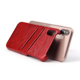 iPhone XS & X Case Red Deluxe PU Leather and Hard Plastic Back Cover with 2 Card Slots, and Slim and Lightweight Build | Leather iPhone XS & X Covers | Leather iPhone XS & X Cases | iCoverLover