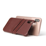 iPhone XS & X Case Brown Handmade Genuine Leather Fashion Back Shell with 2 Card Slots, Shockproof, and Scratch-proof | Genuine Leather iPhone XS & X Cases | Genuine Leather iPhone XS & X Covers | iCoverLover