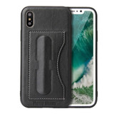 iPhone XS & X Case Black Fierre Shann Luxury PU Leather Back Case with 1 Card Slot, Shock Absorbent, and Anti-Scratch | Leather iPhone XS & X Cases | Leather iPhone XS & X Covers | iCoverLover