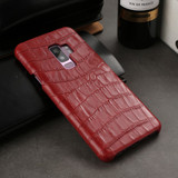 Samsung Galaxy S9 PLUS Case Red Crocodile Texture Genuine Leather Back Shell with Enhanced Grip and Shock-resistant | Genuine Leather Samsung Galaxy S9 Plus Cases | Genuine Leather Samsung Galaxy S9 Plus Covers | iCoverLover