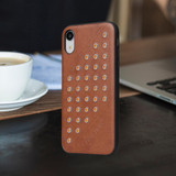 iPhone XR Case Brown Modish Leather Back Shell Cover | Leather iPhone XR Covers | Leather iPhone XR Cases | iCoverLover