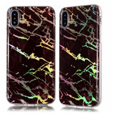 iPhone XS Max Case Brown Shiny Laser Colorful Marble TPU Cover with Shockproof Body, Anti Slip and Scratch-Resistance| Protective Apple iPhone XS Max Cases | Protective Apple iPhone XS Max Covers | iCoverLover