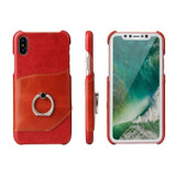 Fierre Shann Red Ring Holder Genuine Leather iPhone XS Max Case | Genuine Leather iPhone XS Max Cases | Genuine Leather iPhone XS Max Covers | iCoverLover