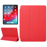 iPad Pro 11 Inch (2018) Case Red Solid Color PU Leather Folio Cover With Three Fold Stand & Wake/Sleep Function | Leather iPad Pro 11 Inch (2018) Cases | iPad Pro 11 Inch Covers | iCoverLover