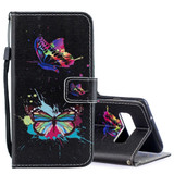 Samsung Galaxy S10 PLUS Case Colored Butterfly Pattern PU Leather Folio Cover with Lanyard, Kickstand, & Flap Closure | Leather Samsung Galaxy S10 Plus Covers | Leather Samsung Galaxy S10 Plus Cases | iCoverLover