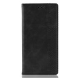 Samsung Galaxy S10 PLUS Case Black Retro Texture PU Leather Folio Cover with Magnetic Buckle, Kickstand and Card Slots | Leather Samsung Galaxy S10 Plus Covers | Leather Samsung Galaxy S10 Plus Cases | iCoverLover