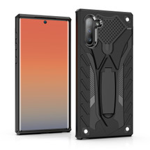 Samsung Galaxy Note 10 Case Black PC+TPU Plastic Armour Protective Cover with Impact Protection, Scratch Resistant, Stand