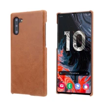 Brown Elegant Genuine Leather Samsung Galaxy Note 10 Case | Samsung Galaxy Note 10 Genuine Leather Covers | Samsung Galaxy Note 10 Leather Cases | iCoverLover