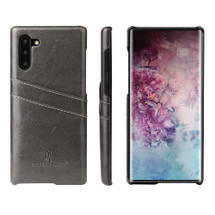 Samsung Galaxy Note 10 Case Grey Deluxe PU Leather Back Shell with 2 Card Slots, Slim and Lightweight Build & Shockproof | Leather Samsung Galaxy Note 10 Covers | Leather Samsung Galaxy Note 10 Cases | iCoverLover