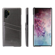 Samsung Galaxy Note 10 Plus Case Grey Deluxe PU Leather Back Shell with 2 Card Slots, Slim and Lightweight Build & Shockproof | Leather Samsung Galaxy Note 10 Plus Covers | Leather Samsung Galaxy Note 10 Plus Cases | iCoverLover