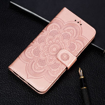 For iPhone 11 Pro Max Case, Mandala Emboss Pattern PU Leather Folio Cover, Kickstand | iCoverLover.com.au