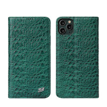 For iPhone 11 Case, Fierre Shann Crocodile Pattern Genuine Cow Wallet Leather Cover | iCoverLover.com.au