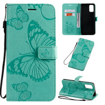 For Samsung Galaxy S20 Ultra Case, Pressed Butterflies Pattern PU Leather Wallet Cover with Stand & Lanyard | iCoverLover.com.au