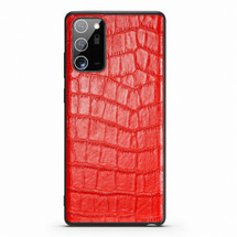 Samsung Galaxy Note 20, 20 Ultra Case Genuine Leather Crocodile Texture Cover Red