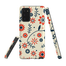 For Samsung Galaxy Note 20 Ultra, Note 20 Case, Tough Protective Back Cover, Orange & Blue Flowers | Protective Cases | iCoverLover.com.au
