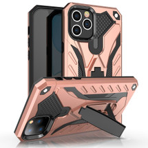 iPhone 12 Pro Max/12 Pro/12 mini Case, Armour Strong Shockproof Tough Cover with Kickstand, Rose Gold